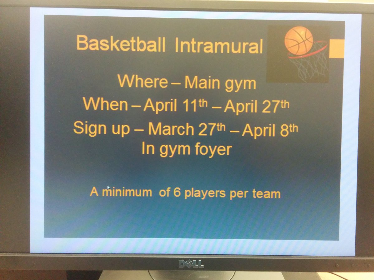 Carr_Leadership's tweet photo. Basketball intramurals.  Sign up in the Phys.Ed foyer. https://t.co/PdwLgNtIVg