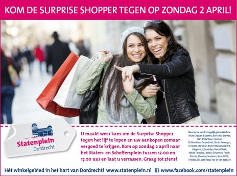 centrum078's tweet image. Kom zondag 2 april naar @statenplein. Misschien betaalt de Surprise Shopper jouw aankopen wel tussen 12:00-17:00.
