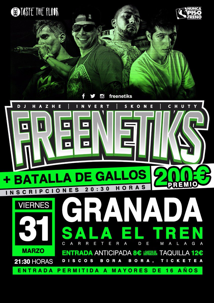 hazhe1's tweet photo. Sorteamos 2 entradas dobles para el show de GRANADA en la Sala El Tren Es muy fácil, solo tienes que retuitear esto y seguir a @freenetiks https://t.co/VnsPrLd9Fy