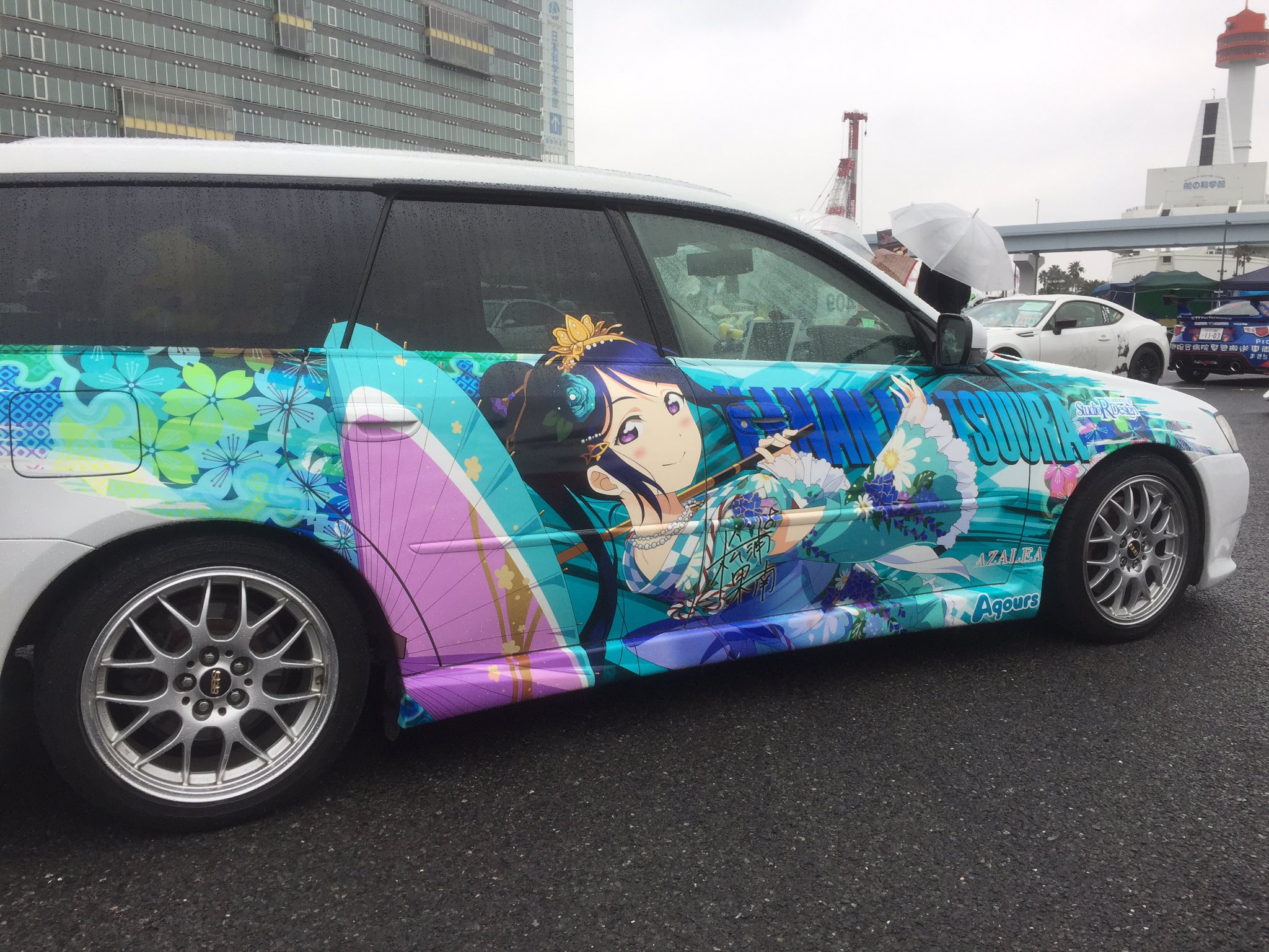 ともみ インテグラ ボンネットに惹き込まれるようなデザインですね そしてサイドはlive衣装になっていてスピード感のあるデザインがインテグラに似合います 痛車天国 痛車天国17 ラブライブサンシャイン 松浦果南 T Co E96vtikbya Twitter