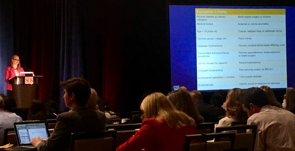 JeniferByrnes's tweet photo. @Doc_JSchmitt discusses the use of a decision tree algorithm for hysterectomy route in benign disease. #SGS2017 https://t.co/syjQExlPWt