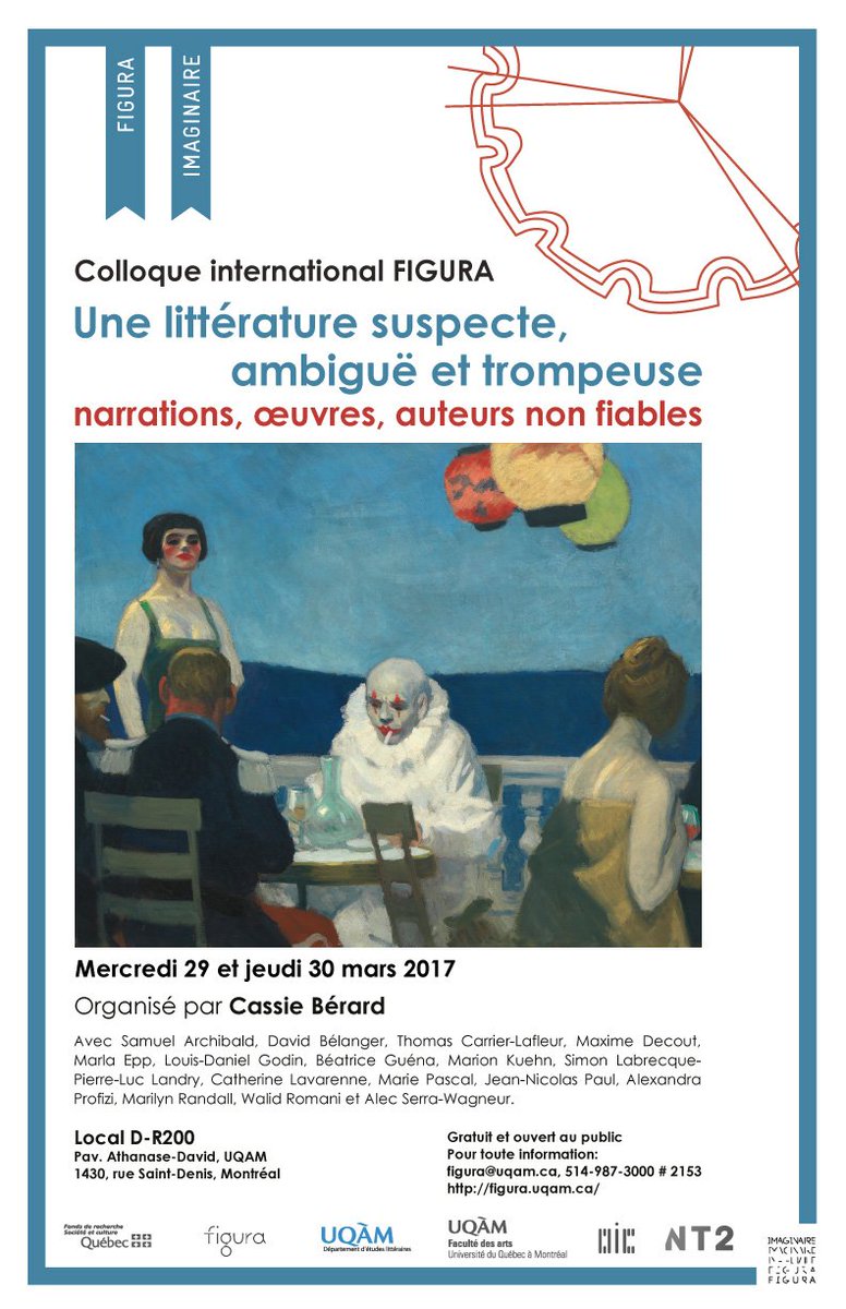 OIC_Figura's tweet photo. Rendez-vous à la salle D-R200 @UQAM pour le coll. UNE LITTÉRATURE SUSPECTE, AMBIGUË ET TROMPEUSE demain dès 9h00. https://t.co/8f9U6woqyK https://t.co/6AhqJHY9mD