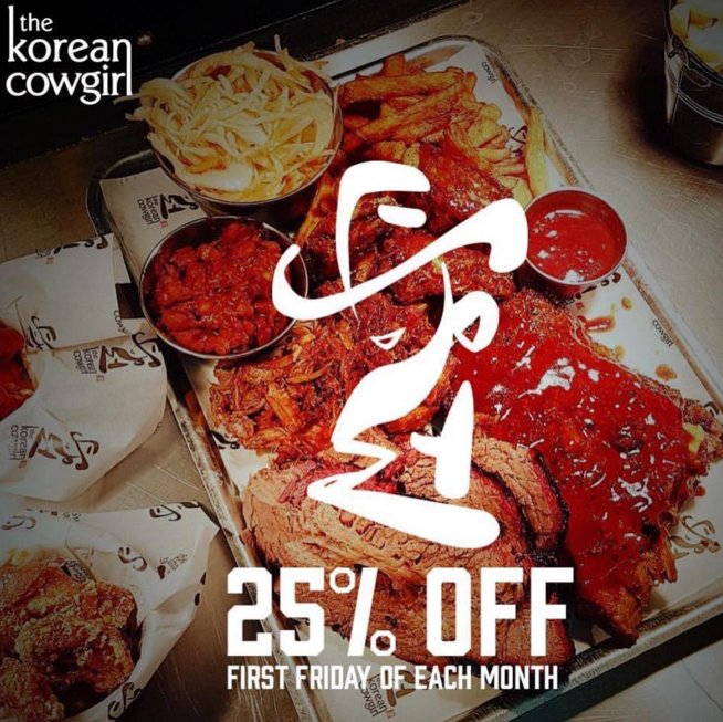 We are teaming up with The Korean Cowgirl - first Friday of every month at our Canterbury store.. Get your orders in by 8pm!