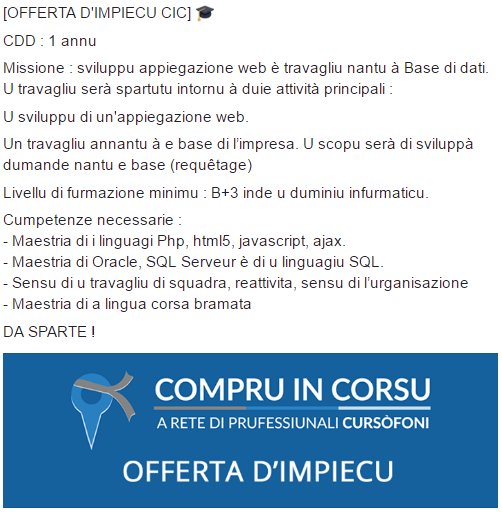 COMPRUinCORSU's tweet photo. Offerta D'Impiecu Cursofona 🎓 
#RT #PerPiacè https://t.co/I72KjCAiWb