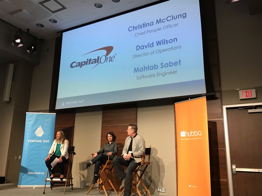MissV1980's tweet photo. Proud sponsor at #VentureOut Capital One panel event on LGBT inclusion in Toronto's tech scene @christina_mc2 https://t.co/oPR0eYnqal