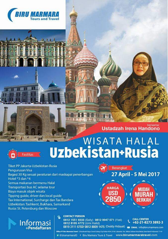 IRENA_CENTER's tweet photo. Kita akan ke Tanah kelahiran Imam Bukhari dan ke Samarkhan.
Ayoo Ananda, Umi tunggu yaa.
Info: Grup WA: https://t.co/quZfgvdVd0 https://t.co/7Ro8ekI4p2