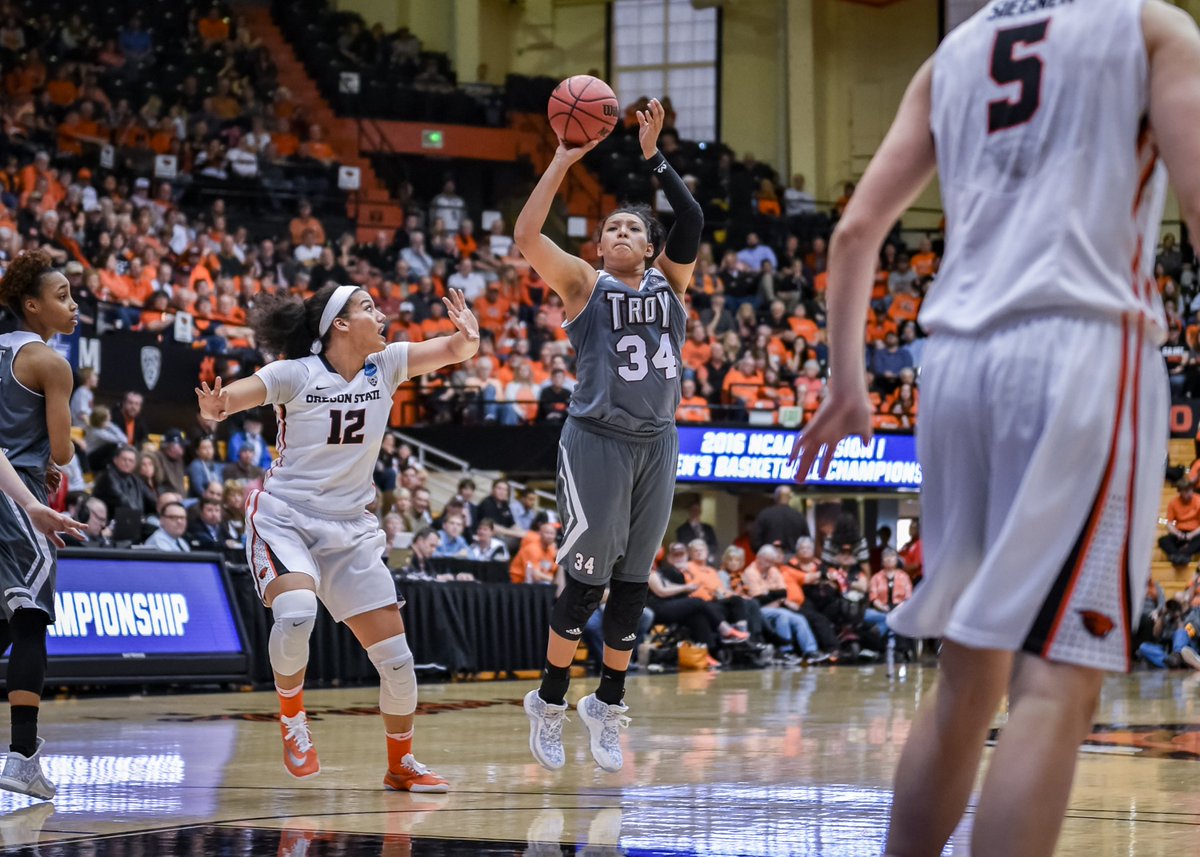TroyTrojansWBB's tweet photo. For the second straight season, Troy’s NCAA opponent has advanced to the Final Four (2016 - Oregon State, 2017 - Mississippi State) https://t.co/Ig9QYcfc96