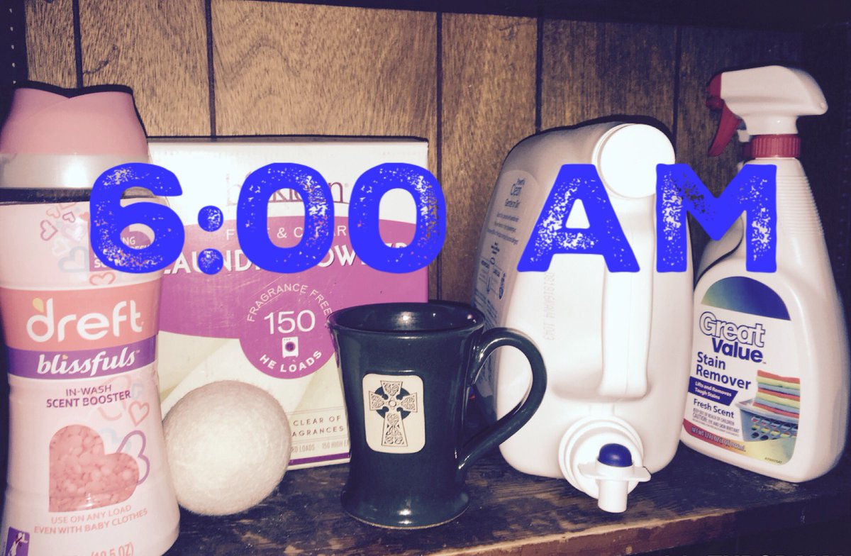 MomHomeManager's tweet photo. Some days #momlife means laundry and coffee first thing because you wake up to a wet little one. #diaperfail #laundry #coffee #happymonday https://t.co/PtW9nhpuMG