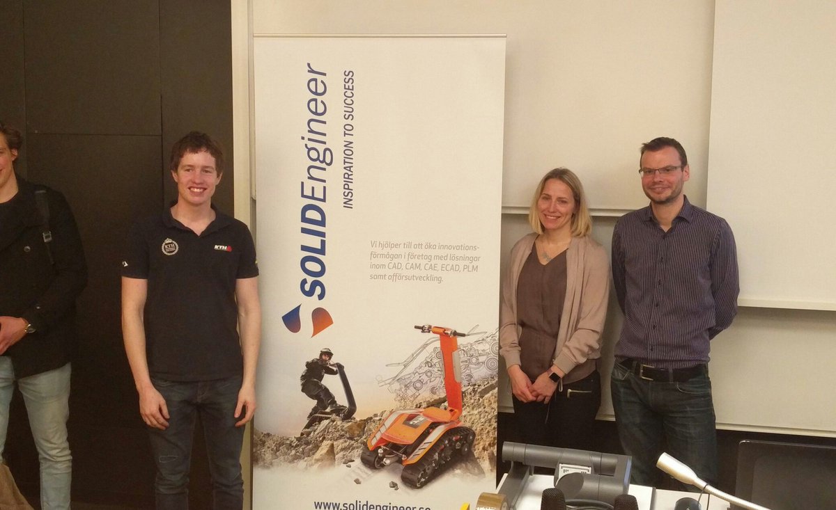 FS_KTH's tweet photo. Thank you to one of our most important sponsors, @SolidEngineerAB, for today's lunch seminar on CAD &amp; 3D World! #KTH #FSUK2017 https://t.co/G1SlBklmhr