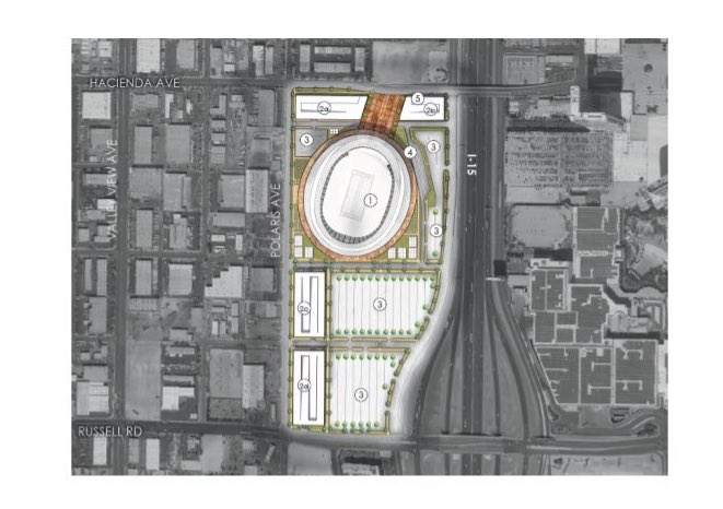 Mick Akers On Twitter Likely Site The Vegas Raiders Stadium Will Be Built On Is A 62 Acre Plot On Russell Road Off The I 15 Freeway Across From Mandalay Bay Https T Co Z6n0hfnpxi