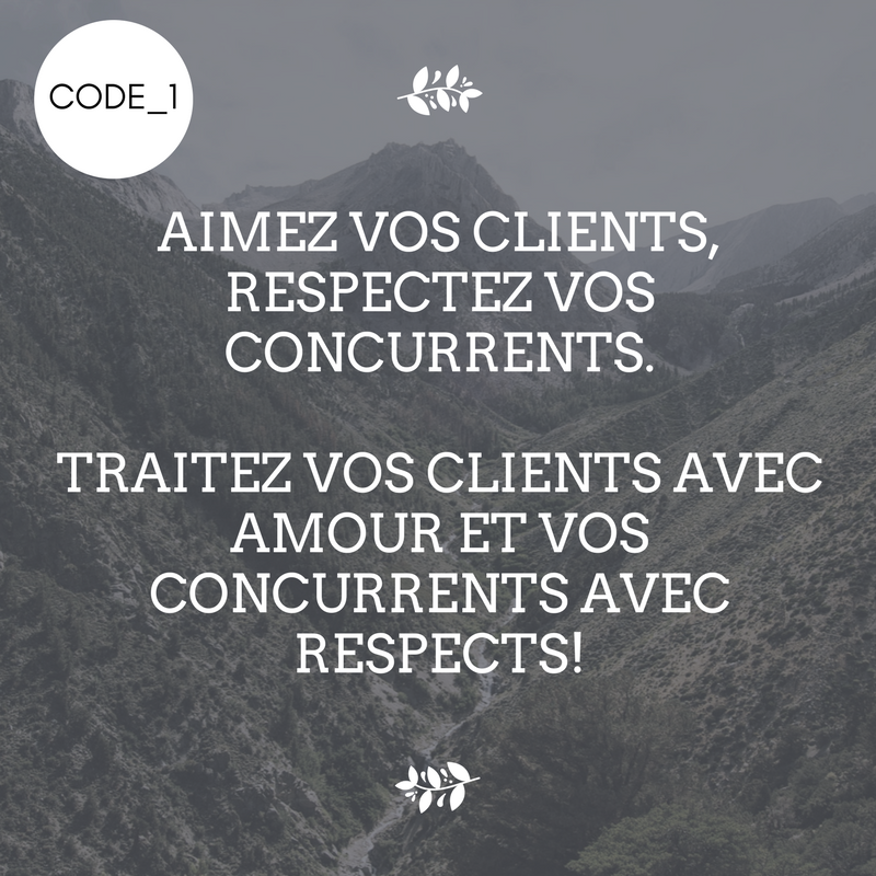 AtikBASRI's tweet photo. [CODE_1] Aimez vos #clients, respectez vos #concurrents. Traitez vos #clients avec #amour et vos #concurrents avec #respects! #skill #rule https://t.co/glLmsSSYqn