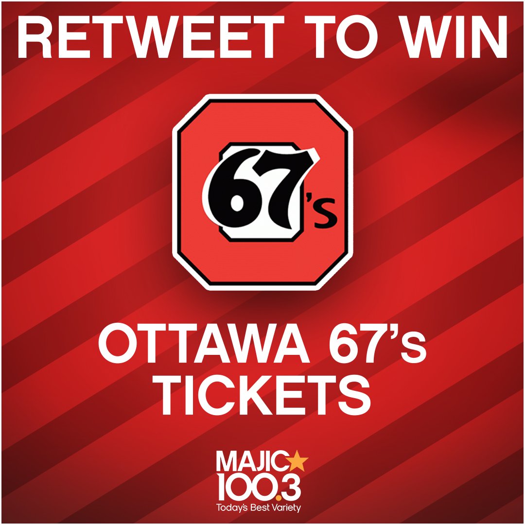 Move100Ottawa's tweet photo. RETWEET TO WIN a pair of tickets to the @Ottawa67sHockey PLAYOFF GAME tomorrow at 7 PM! Winner will be messaged today at 2 PM! #Goodluck https://t.co/7igeR0Wzpb