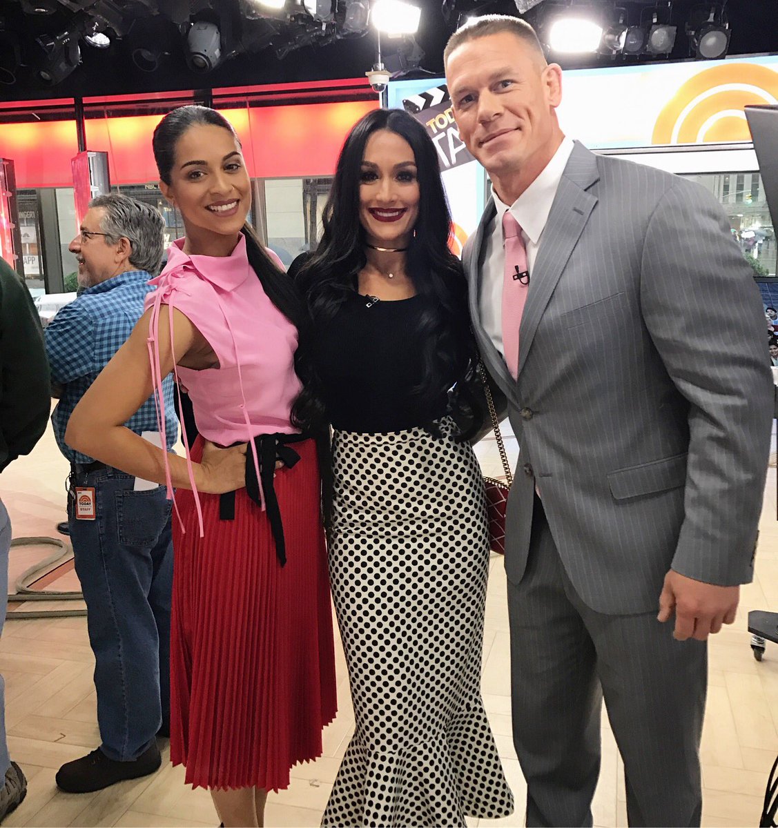 Look who I found! My boo Nikki and @JohnCena. I almost didn't see him. #DadJokes 💪🏽😂