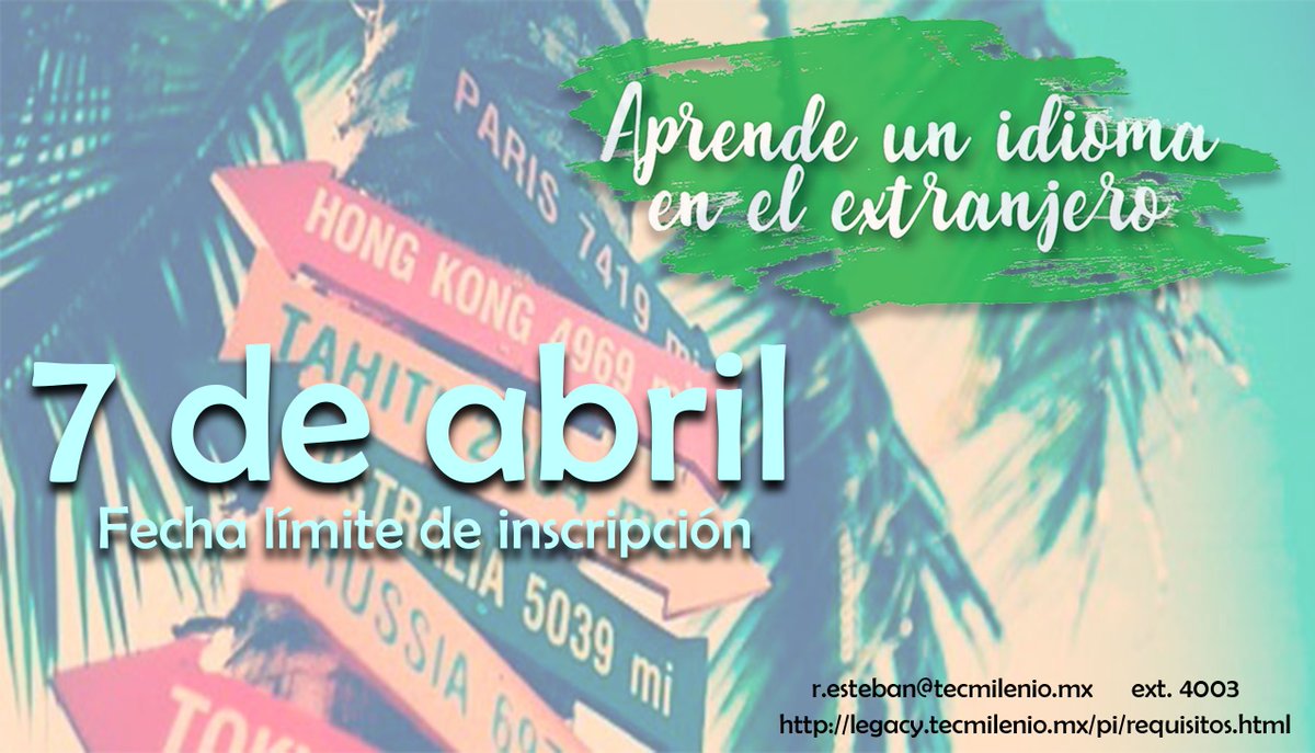 Contacto: Regina Esteban / r.esteban@tecmilenio.mx / ext. 4003 / legacy.tecmilenio.mx/pi/”