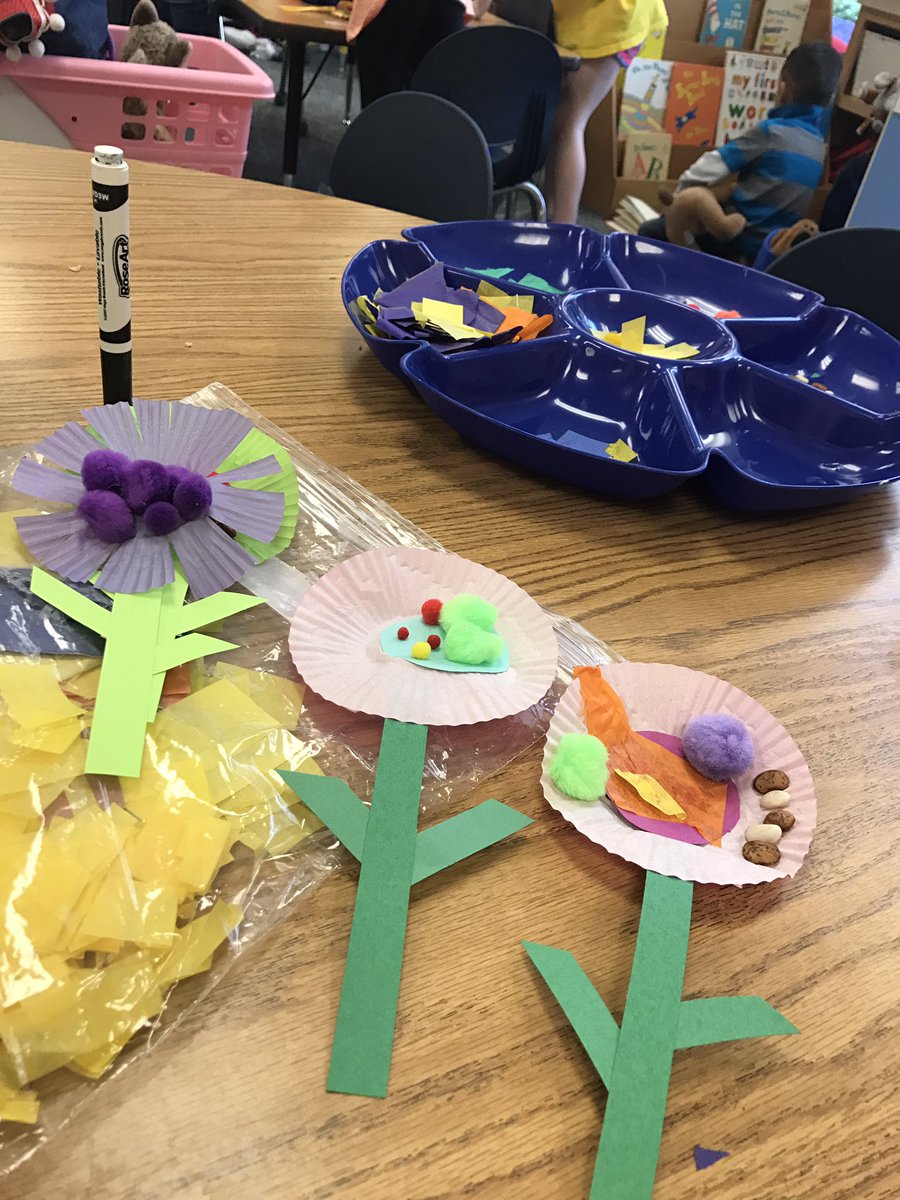 Making flowers for our window!! Bringing in spring 🌷