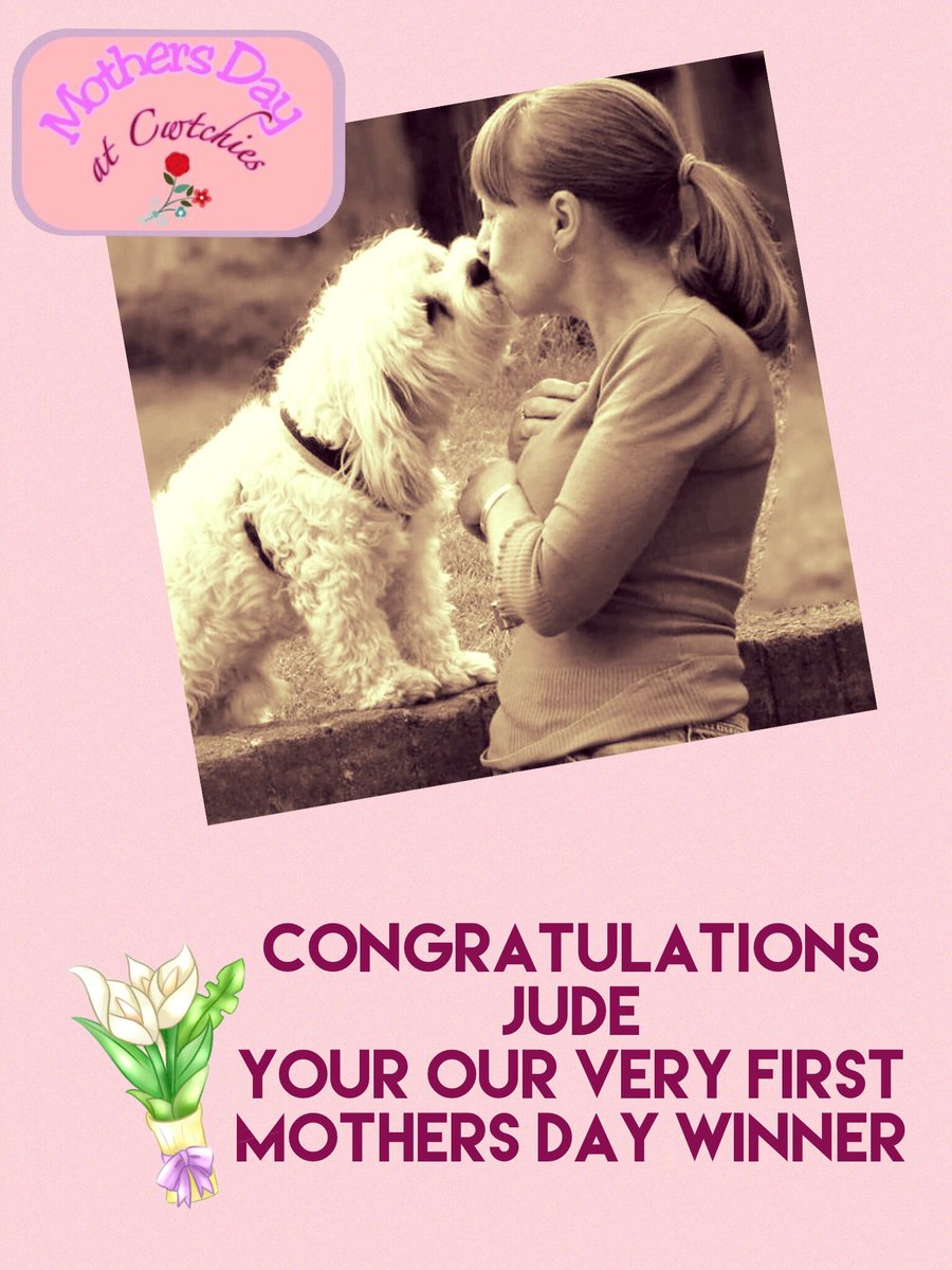 CwtchyCavas's tweet photo. Congratulations to Jude Evans and Galavant. Your our Mothers Day winner....prize in the post 
#puppylove #madeinwales #dogsoftwitter https://t.co/q0nTSJCjl3