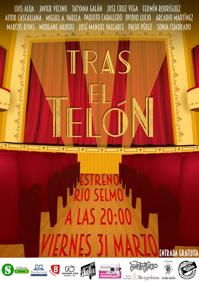 Recordad todos! Este viernes a las 20:00 en Rio Selmo teneis una cita! #TrasElTelón