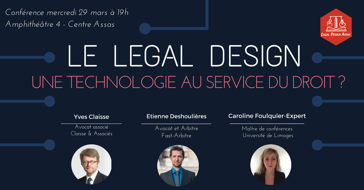 AssasLDA's tweet photo. J-2 avant la conférence sur le legal design avec @ClaisseAssocies @FastAbitre et Mme Foulquier-Expert. A mercredi ! #legaltech #innovation https://t.co/RNALtf24Lg