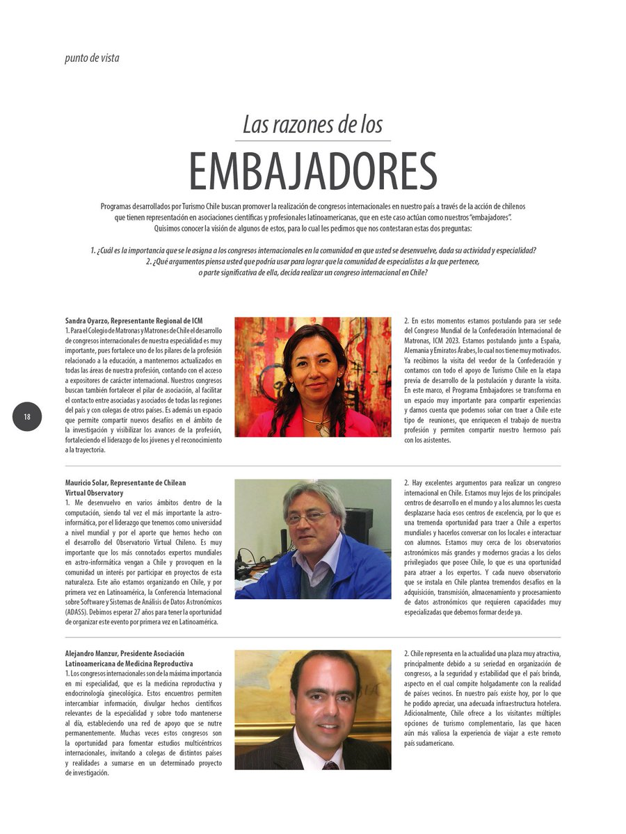eventosrev's tweet photo. Conoce a algunos de los embajadores chilenos del Turismo de @congresos_chile en @eventosrev #29 https://t.co/0RMgVqGh4F