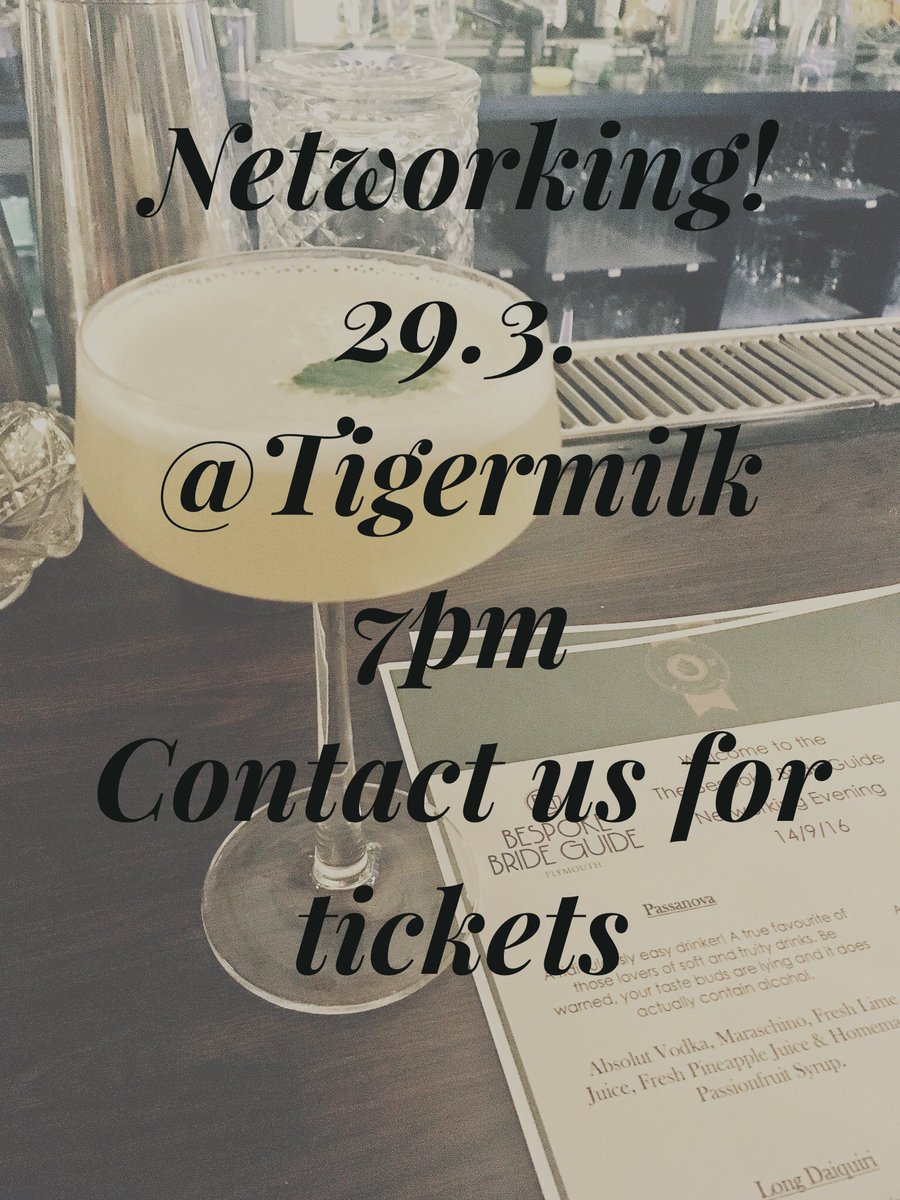Last call for networking on Wednesday at <a href="/TigermilkatDoC/">Tigermilk @ The Duke</a>!