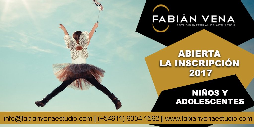 ABIERTA LA INSCRIPCIÓN 2017!! #taller de #actuación #niños y #adolescentes en el #TeatroLaCasona <a href="/fvenaestudio/">Fabian Vena Estudio</a> #FabiánVena