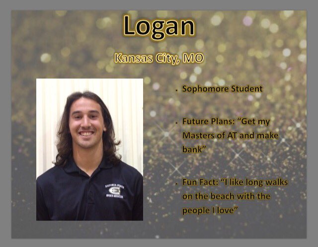 ESU_ATProgram's tweet photo. It's #StudentSpotlightSunday this #NATM2017 and we've got a great group! Thanks for all your hard work, Logan! #StingersUp 🐝@LoganPrins22 https://t.co/CgeoykU0iR