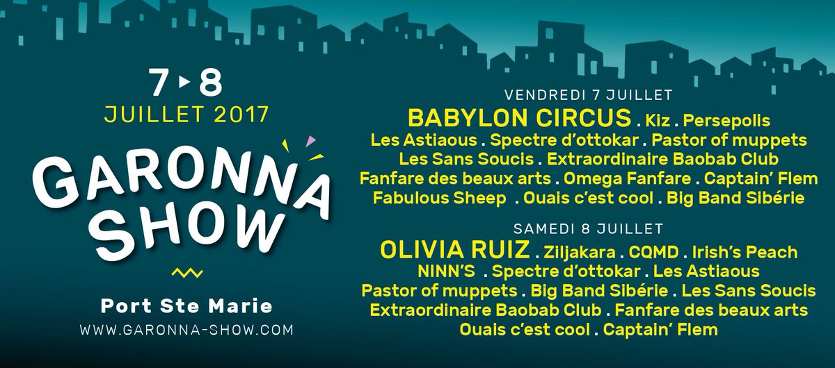 Garonna_Show's tweet photo. ♩PROMOS ♬ 
50x pass vendredi à 15 euros (21E sur place)
50x pass samedi à 22 euros (29E sur place)
RDV sur notre site web 
#Garonna2017 https://t.co/ZDx9U8ZOMD