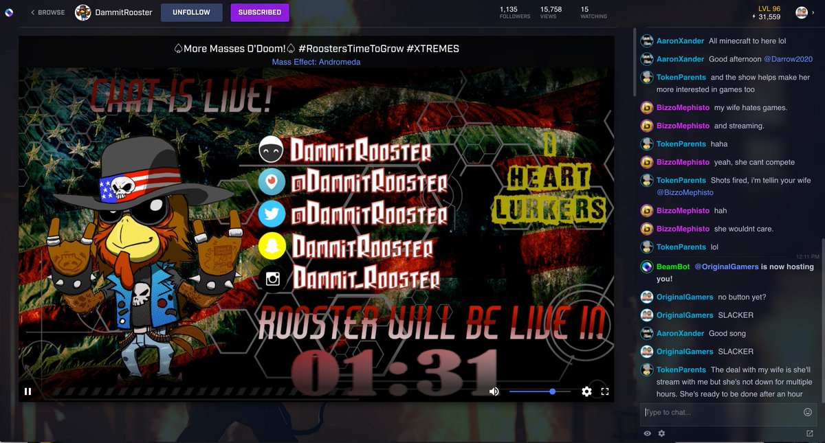 SweetRaventtv's tweet photo. @beam can this be a thing @DammitRooster #roosterforpartner2017 https://t.co/K2OSBcqR5g