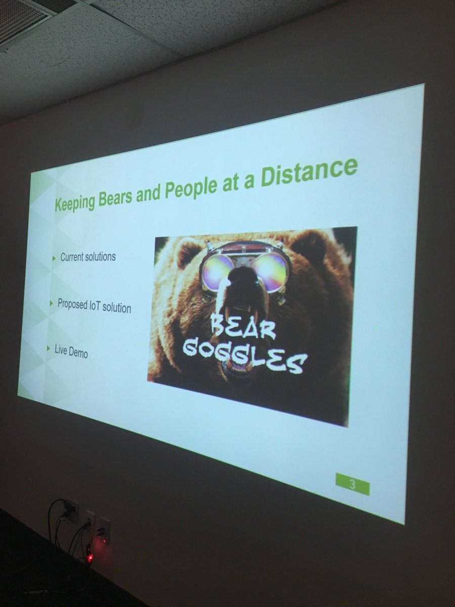 Fr4ncis's tweet photo. The Spy who hacked me team ! Keeping bears and people at distance using bear goggles ?! #orclapex #InsumHack17 using computer vision https://t.co/p8yrHtdXUJ