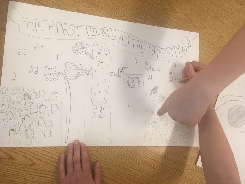 Pick out of a hat subject/action challenge. A pickle as the POTUS #meriwetherLES