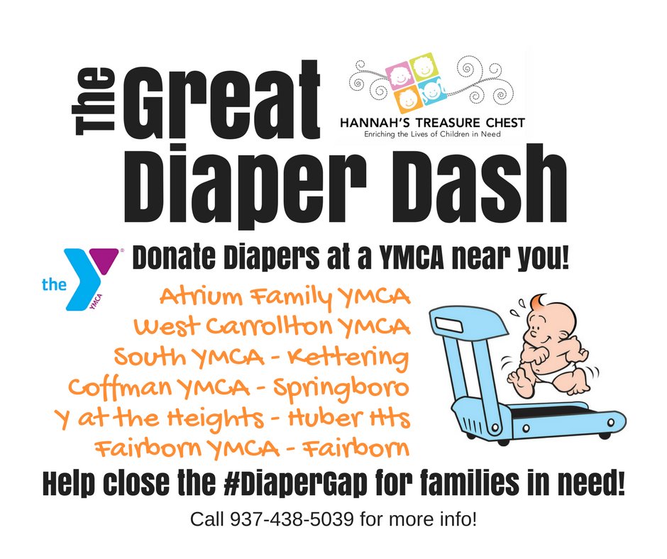 HannahsTreasure's tweet image. @livingdaytontvDonate diapers April 1-30 at Coffman, Huber Hts, Kettering, Atrium, Fairborn &amp;amp; W Carrollton #YMCAs. #diaperdash #diaperneed