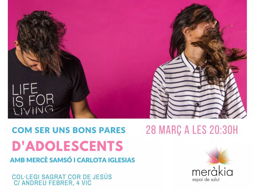 Com ser uns bons pares d'adolescents. Dimarts 28 de març 20:30h! Amb <a href="/quanlamerceesta/">Mercè Samsó</a> i <a href="/psicarlota/">Carlota Iglesias</a> al <a href="/sagratcorvic/">Sagrat Cor Vic</a> <a href="/pec_vic/">Vicky Pech</a> #FactorQ2017