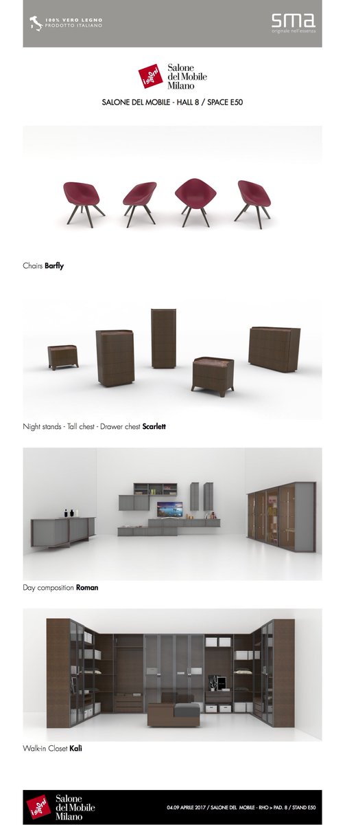 SMAmobili's tweet photo. A visit to SMA this year is sure to prove worthwhile. 
SALONE DEL MOBILE - HALL 8 / SPACE E50
https://t.co/nsJY6iePpt #italianfurniture https://t.co/nba4EWPIg3