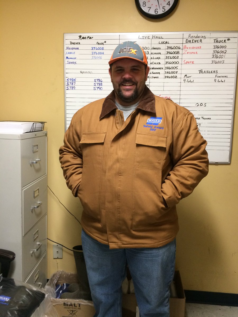 Drive4Hogan's tweet photo. Sporting their #WinterSafety jackets! Way to go guys! Caleb Kuttenbuler, Jim Lepper, & Lance Fulks. #Iceandsnowtakeitslow #SafetyWinners https://t.co/aJsEmFFkLN