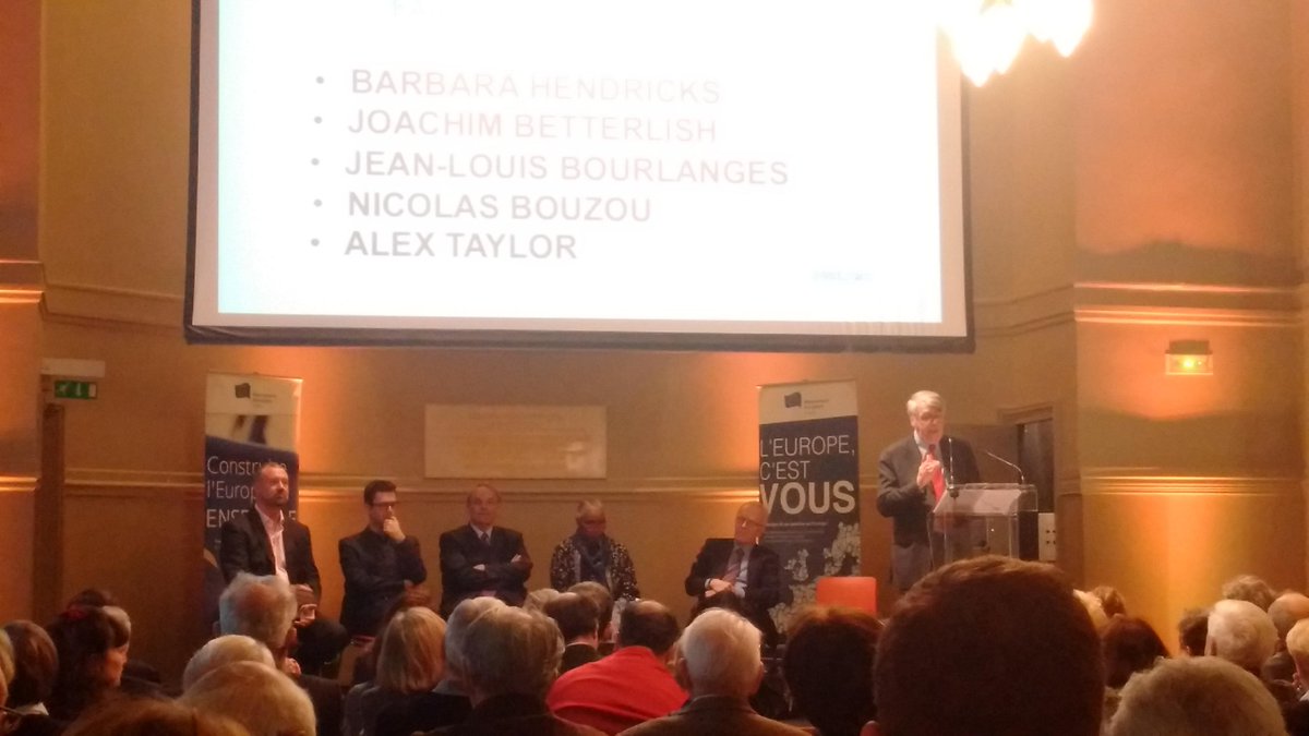 JRSergent's tweet photo. Soirée @MEF_Paris "faire aimer l'#Europe# avec B. Hendricks, J. #Bitterlich @nbouzou JL #Bourlanges @AlexTaylorNews https://t.co/gfaaQyWyax