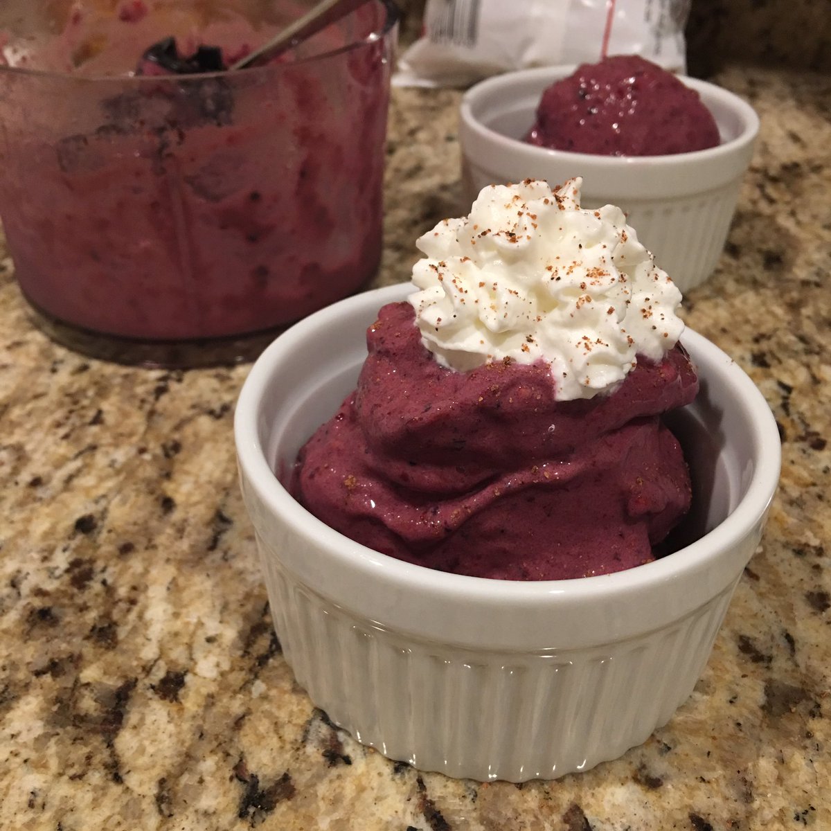 theneoalchemy's tweet photo. When you find frozen berries in your freezer, you make late night immersion blender gelato. #latenightalchemy https://t.co/ULZln5pbvF