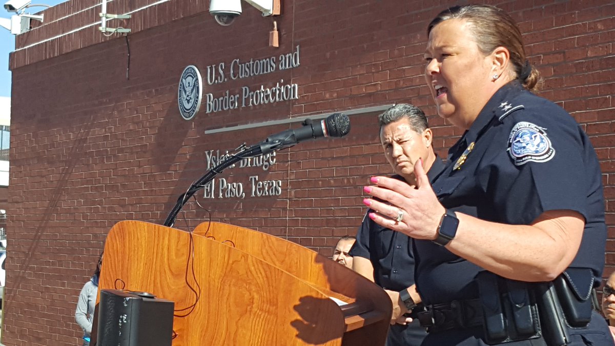 CBPWestTexas's tweet photo. #CBP El Paso Port Director Beverly Good describes benefits of Ready Lane project with area media outlets https://t.co/PioxeYxmWa #WHTI https://t.co/w0sdN0G4EH