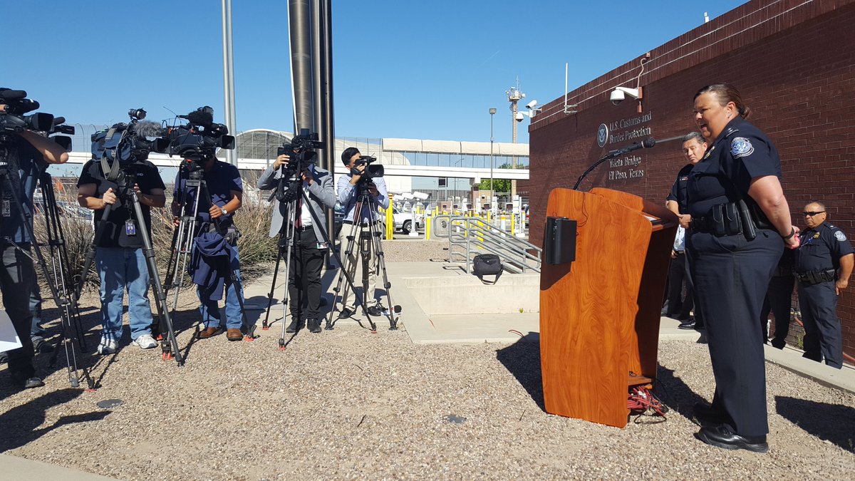 CBPWestTexas's tweet photo. #CBP El Paso Port Director Beverly Good describes benefits of Ready Lane project with area media outlets https://t.co/PioxeYxmWa #WHTI https://t.co/w0sdN0G4EH