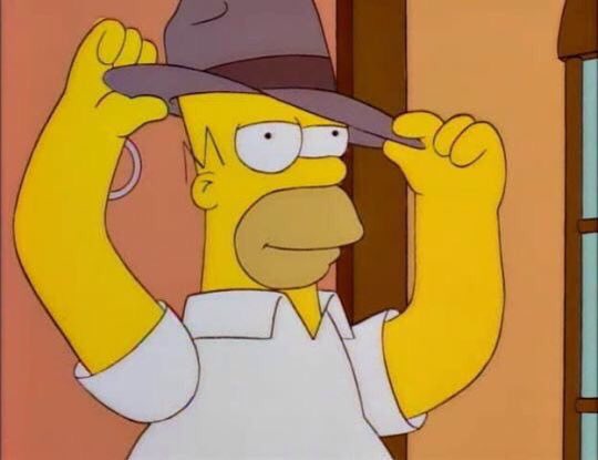 Simpsons_tweets's tweet photo. "Swaggering around in a garish new hat, he seemed to say, 'Look at me, Rex Banner. I have a new hat.'" https://t.co/3Kvucl5qDp