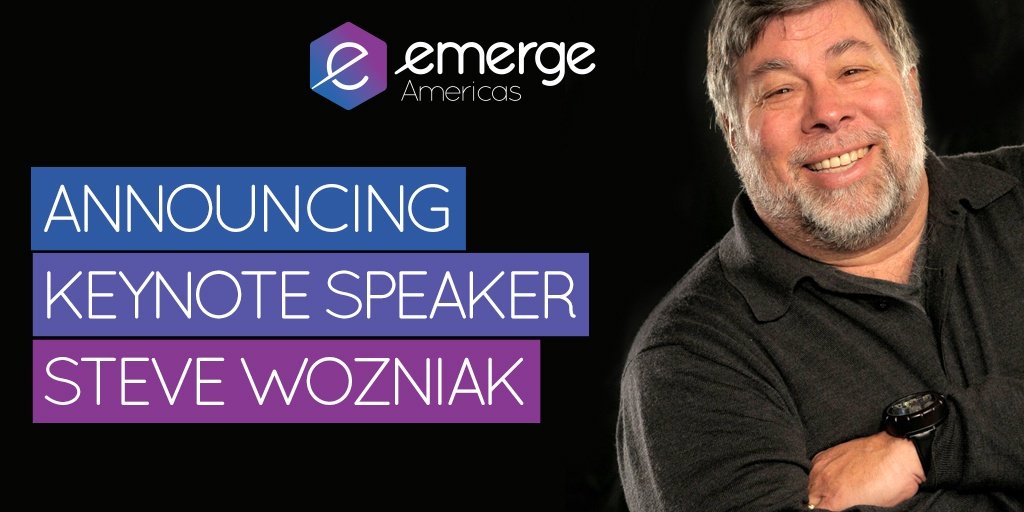 eMergeAmericas's tweet photo. We're excited to announce that @stevewoz will keynote #EA17!

Check out the 2017 lineup of speakers here: https://t.co/rGVRqAOTdc https://t.co/E2fW8ZbQbJ