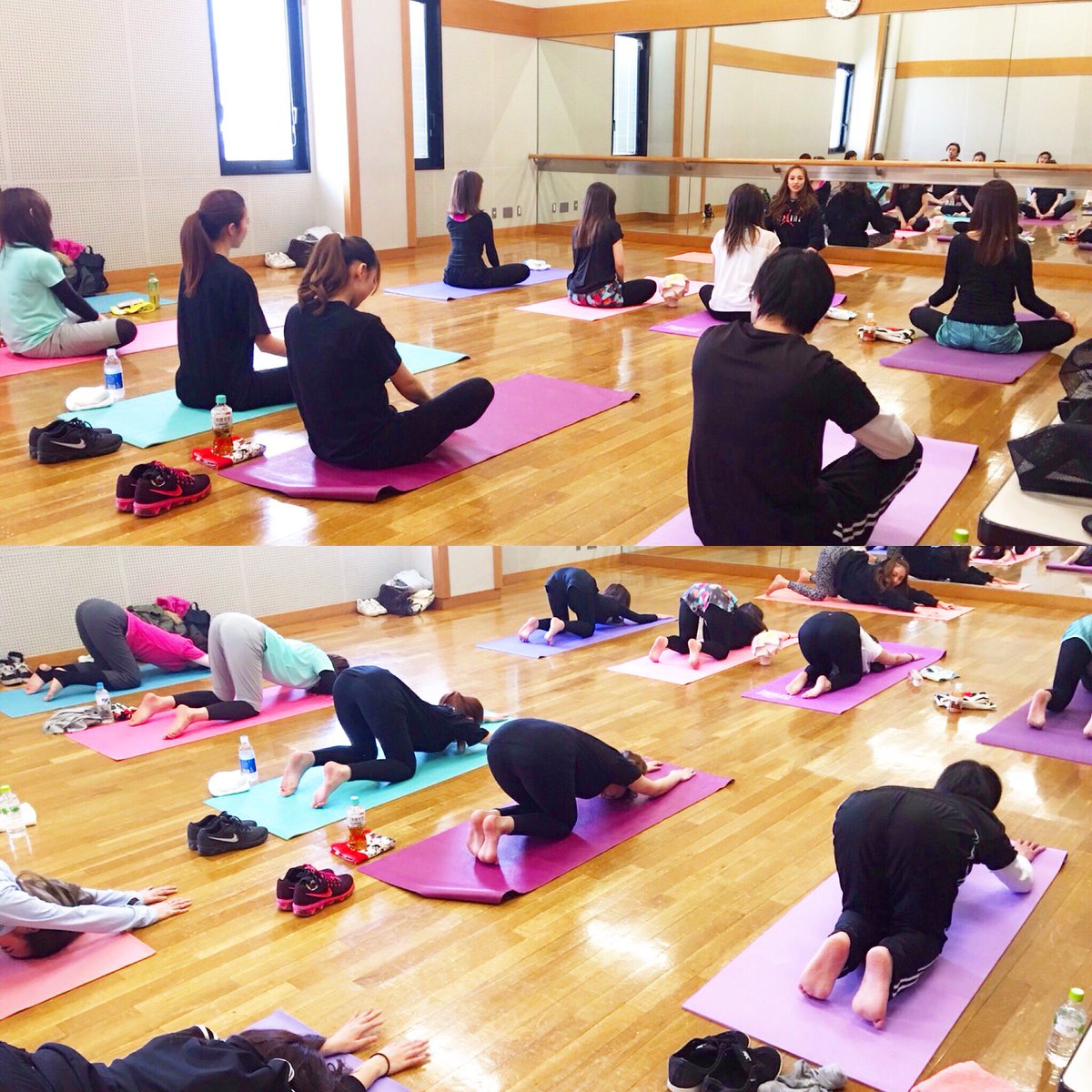 武田静加 V Twitter 茨城yoga ヨガイベント ー笑顔ー 安楽座 猫伸びのポーズ ねじりのポーズ シャバーサナ