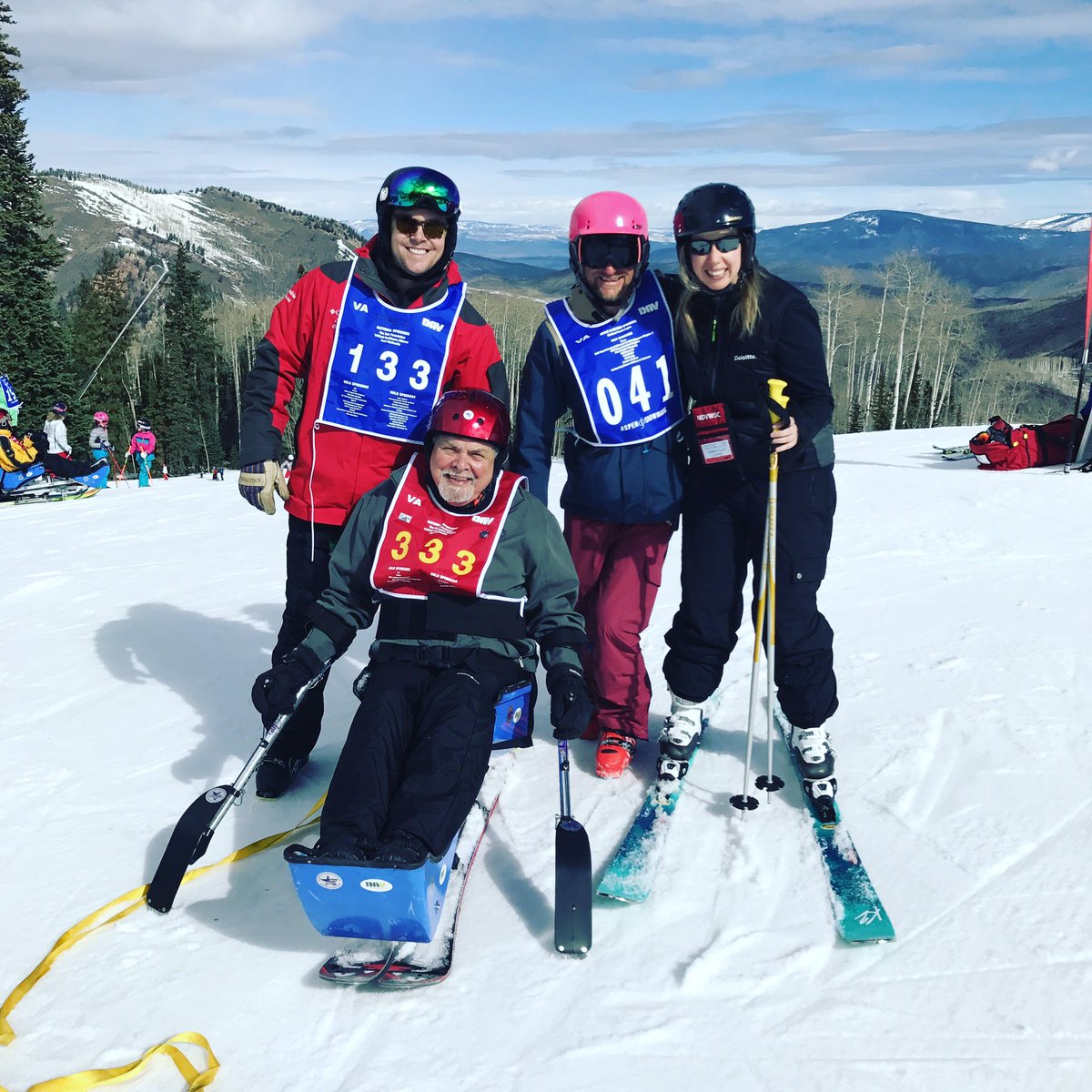 Le_Chic_JQ's tweet photo. Just some former #Marines and #Soldier about to hit the slopes together! #wintersportsclinic @DAVHQ @VAAdaptiveSport @DeloitteGov https://t.co/DLhyGCBWPV