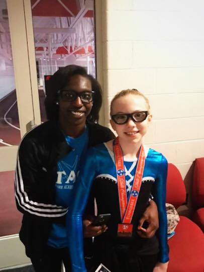 VOC_Foundation's tweet photo. VOC #VisionHero, Abigail, is doing a happy dance because she placed 6th in her state #gymnastics meet in her division on the uneven bars! https://t.co/ZHD0YpD16i