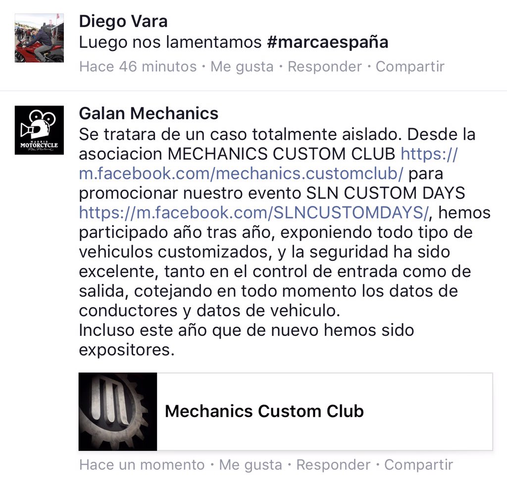 MechanicsCC's tweet photo. @alexrovira1 @MotoMadrid @Raul_Romojaro por nuestra parte, como expositores, apoyar a la organizacion de MOTOMADRID en cuanto a seguridad. https://t.co/17T1h4vk3q