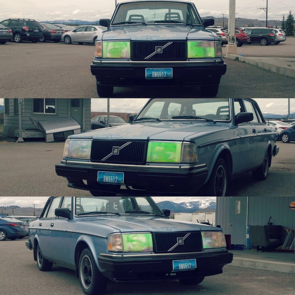 idriveabrick's tweet photo. Did a thing with the lights. Looks very different in person, it's a neochrome/chameleon wrap but my camera only captures green. #pullmeover https://t.co/jCPFej0rqV