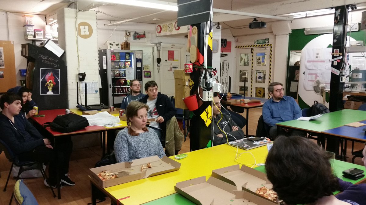 IdeasInPlay's tweet image. Attentive audience at tonight's meetup Narrative in Games #gamedesign #Nottingham @HSNOTTS @Jorgeandmar