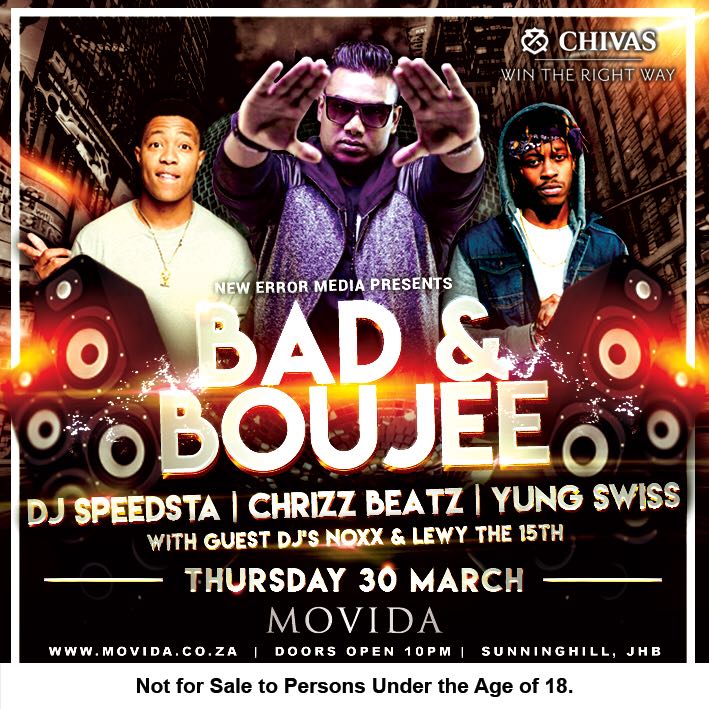 Rosa_Bernacia's tweet photo. It's an #Allinthursday @MOVIDA_JHB come join the most @YungSwissPgp @Chrizz_Beatz @DJSPEEDSTA
Cause we #badnboujee
@Allinthursdays https://t.co/G6NXz7rMUp