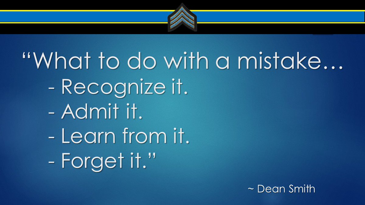 tbl_leadership's tweet image. LEADERSHIP: "What to do with a mistake . . .

- Recognize it.
- Admit it.
- Learn from it.
- Forget it."