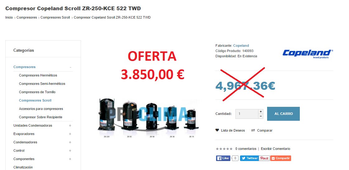 Netfrost_es's tweet photo. No te pierdas nuestras ofertas.
OFERTA SEMANAL compresor #Scrollcompresor #ZR250KCE https://t.co/CsSpgdAtsA