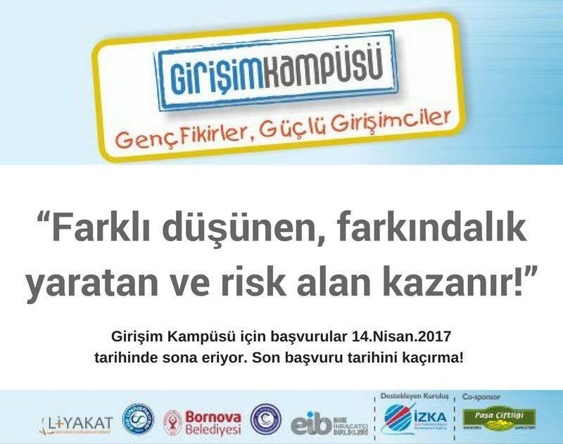 Girişim Kampüsü için başvurular 14.Nisan.2017 tarihinde sona eriyor. Son başvuru tarihini kaçırma!  #GirisimKampusu5